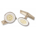 Men's Bell Motif Round Cufflinks